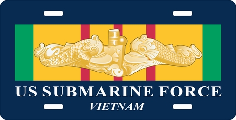 Navy Vietnam Service Ribbon With Gold Dolphins License Plate