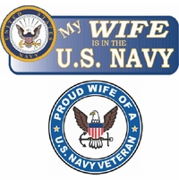 Navy WIFE Pride Vinyl Transfer  Decals And Bumper Stickers Thumbnail Illustration