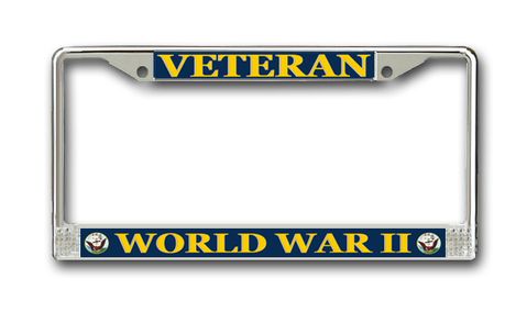 Navy 'World War II Veteran' License Plate Frame