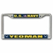 Navy Yeoman YN Chrome License Plate Frame