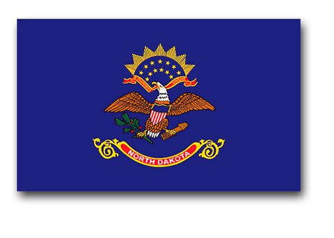 NORTH DAKOTA 3 x  5 NYLON  STATE  FLAG