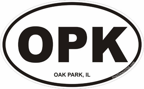 Oak Park Illinois Oval Decal