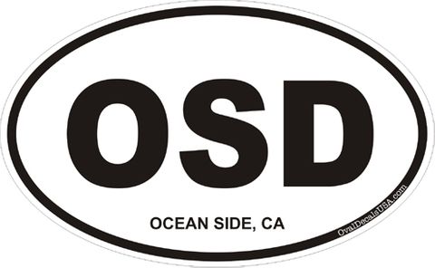 Ocean Side California Oval Decal