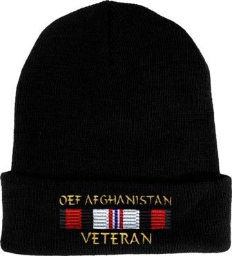 OEF Afghanistan Veteran Watch Cap (Black)