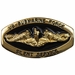 Officers Gold Oval Silent Service Black Fill Belt Buckle
