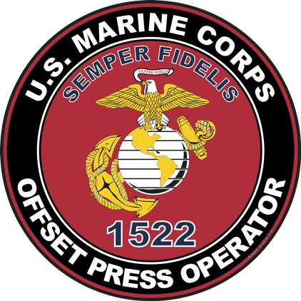U.S.M.C. MOS 1522 Offset Press Operator Decal