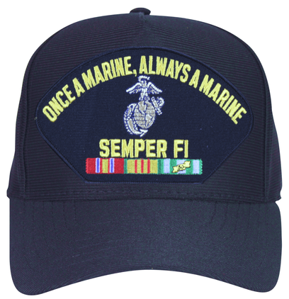 ONCE A MARINE, ALWAYS A MARINE W/EGA  SEMPER FI & VIETNAM VETERAN RIBBON SERIES MILITARY CAP