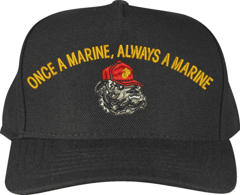 Once a Marine, Always a Marine with Bulldog Custom Embroidered Cap
