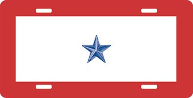 One Blue Star License Plate