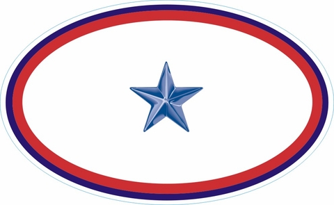 One Blue Star Service Banner Oval Decal