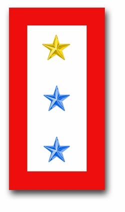 'ONE GOLD AND TWO BLUE STAR' SERVICE FLAG VINYL TRANSFER DECAL