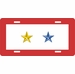 One Gold Star and One Blue Star License Plate