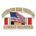 Operation Iraqi Freedom Sticker Combat Wounded with American Flag and Ribbon Decal Sticker
