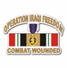 Operation Iraqi Freedom Sticker (OIF ) Purple Heart Combat Wounded with Ribbon Decal Sticker