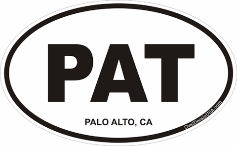 Palo Alto California Oval Decal