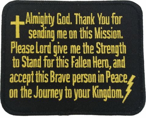 Patriot Guard Riders 4" x 5" Flagline Prayer Patch