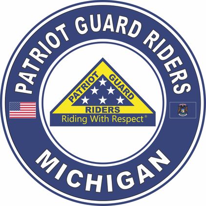 Patriot Guard Riders Michigan State Round Vinyl Decal