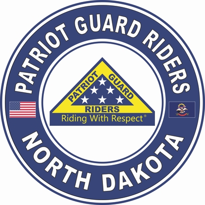 Patriot Guard Riders North Dakota State Round Vinyl Decal