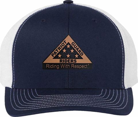 Patriot Guard Riders "Riding With Respect" Leather Patch Cap (Made in the USA)