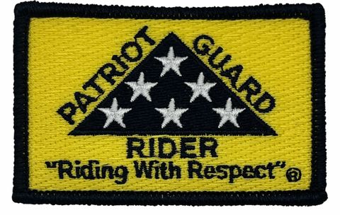 Patriot Guard Riders "Riding With Respect" Logo Rectangle Patch