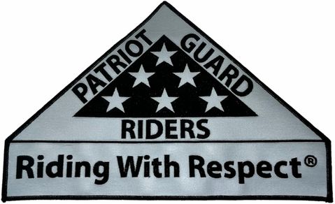 Patriot Guard Riders "Riding With Respect" Reflective Triangle Patch - Large