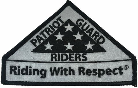 Patriot Guard Riders "Riding With Respect" Reflective Triangle Patch - Small