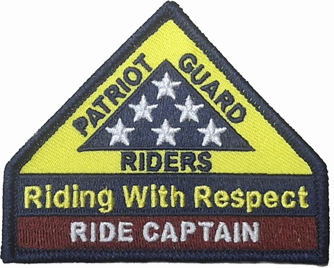 Patriot Guard Riders "Riding With Respect" Ride Captain 3.5" x 2.8" Patch