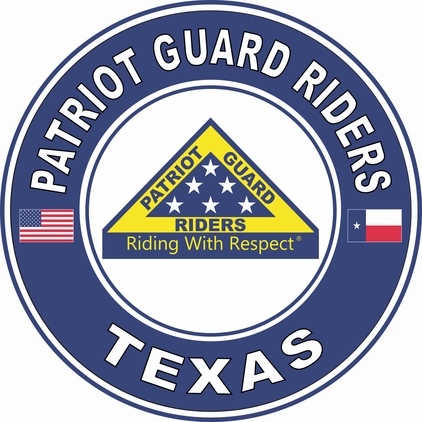 Patriot Guard Riders Texas State Round Vinyl Decal