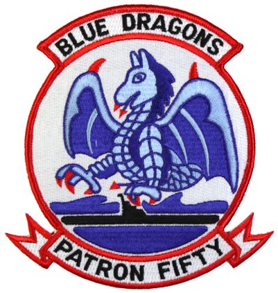 Patron 50 Blue Dragons 5-5/8 Inch Patch