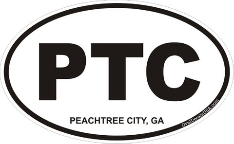 Peachtree City Georgia Oval Decal