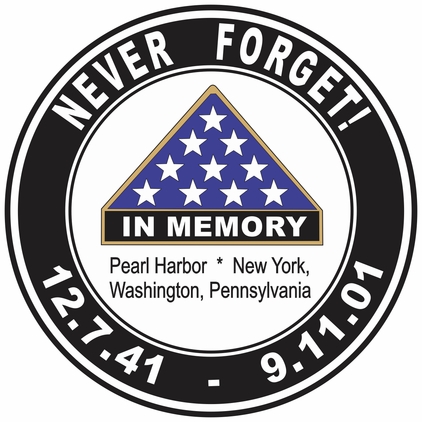 Pearl Harbor 9/11 Anniversary Never Forget Decal
