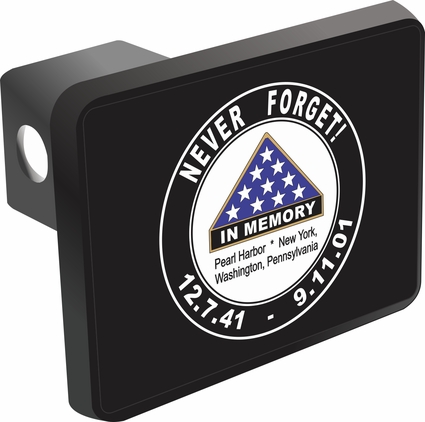 Pearl Harbor and 9/11 Never Forget Trailer Hitch Cover