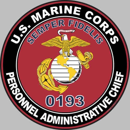 U.S.M.C. MOS 0193 Personnel Administrative Chief Decal