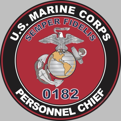 U.S.M.C. MOS 0182 Personnel Chief Decal