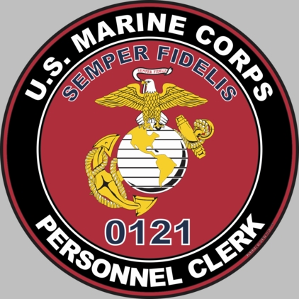U.S.M.C. MOS 0121 Personnel Clerk Decal
