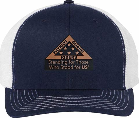 Patriot Guard Riders "Standing for Those Who Stood for US" Leather Patch Cap (Made in the USA)