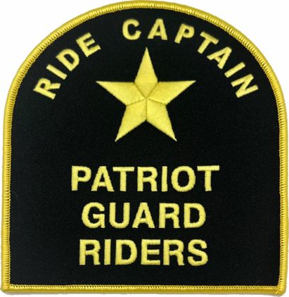 PGR Ride Captain "Patriot Guard Riders" Black/Gold Patch