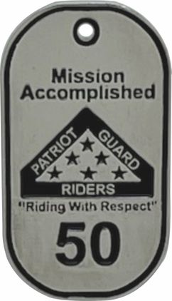 PGR "Riding With Respect" 50 Missions Pin - Small