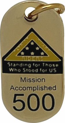PGR "Standing For Those Who Stood For Us" 500 Missions Pin - Small