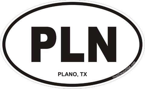 Plano Texas Oval Decal