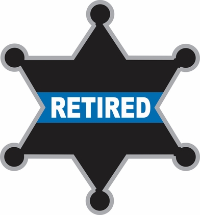 Thin Blue Line  Retired Sheriff Badge Decal