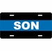 Police Thin Blue Line Son License Plate