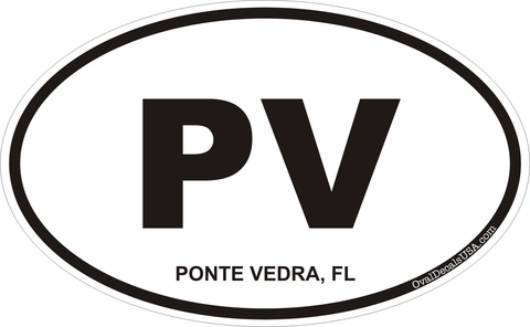 Ponte Vedra Florida Oval Decal