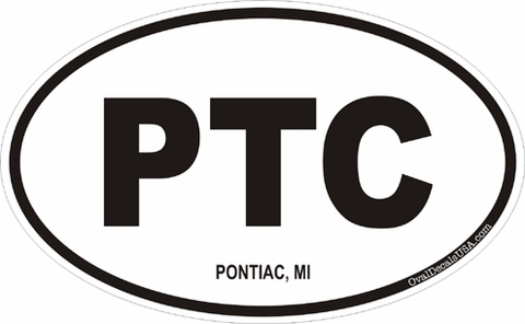 Pontiac Michigan Oval Decal