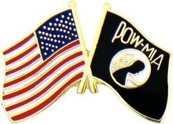 POW MIA American Flag Crossed Lapel Pin