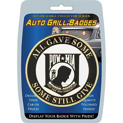 POW * MIA Automobile Grill Badge