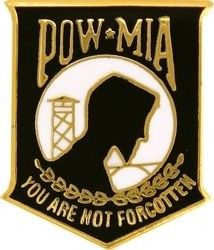 POW MIA Gold Trim 1" Lapel Pin