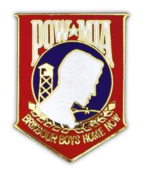 POW MIA Red Blue White 1.5" Lapel Pin