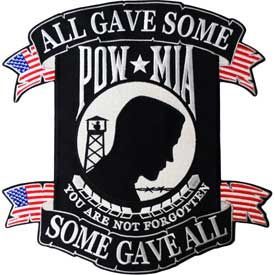 POW*MIA YOU ARE NOT FORGOTTEN 12" x 11.5" PATCH