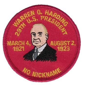 President Warren Harding 3" Patch